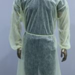 Disposable Isolation Gown Front view with Full Sleeves for Medical and Hygiene Use