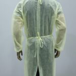 Back View of Disposable Isolation Gown with Waist Tie for Medical Use